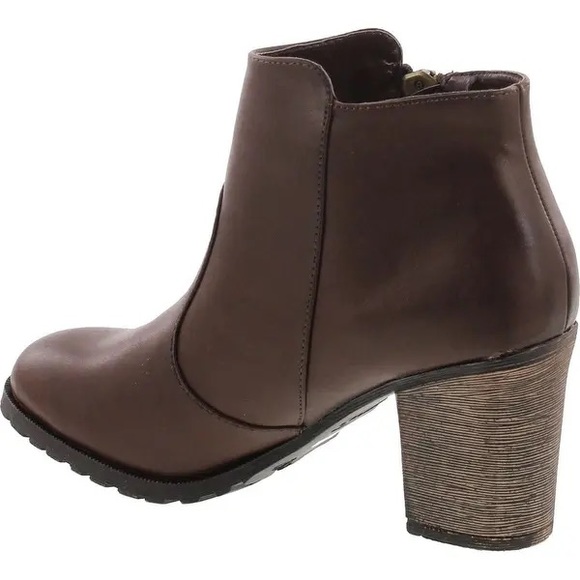 BAMBOO brown heeled ankle booties - Picture 9 of 9